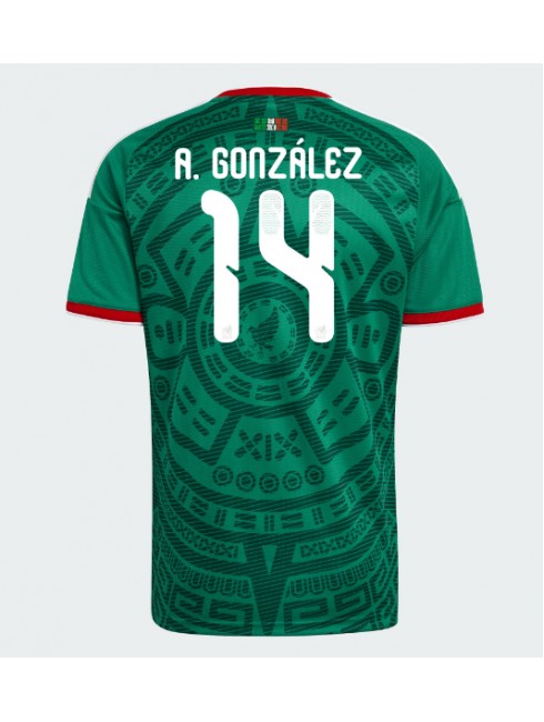 Mexiko Armando Gonzalez #14 Replika Hemmakläder VM 2026 Kortärmad Mexiko Armando Gonzalez #14 Replika Hemmakläder VM 2026 Kortärmad